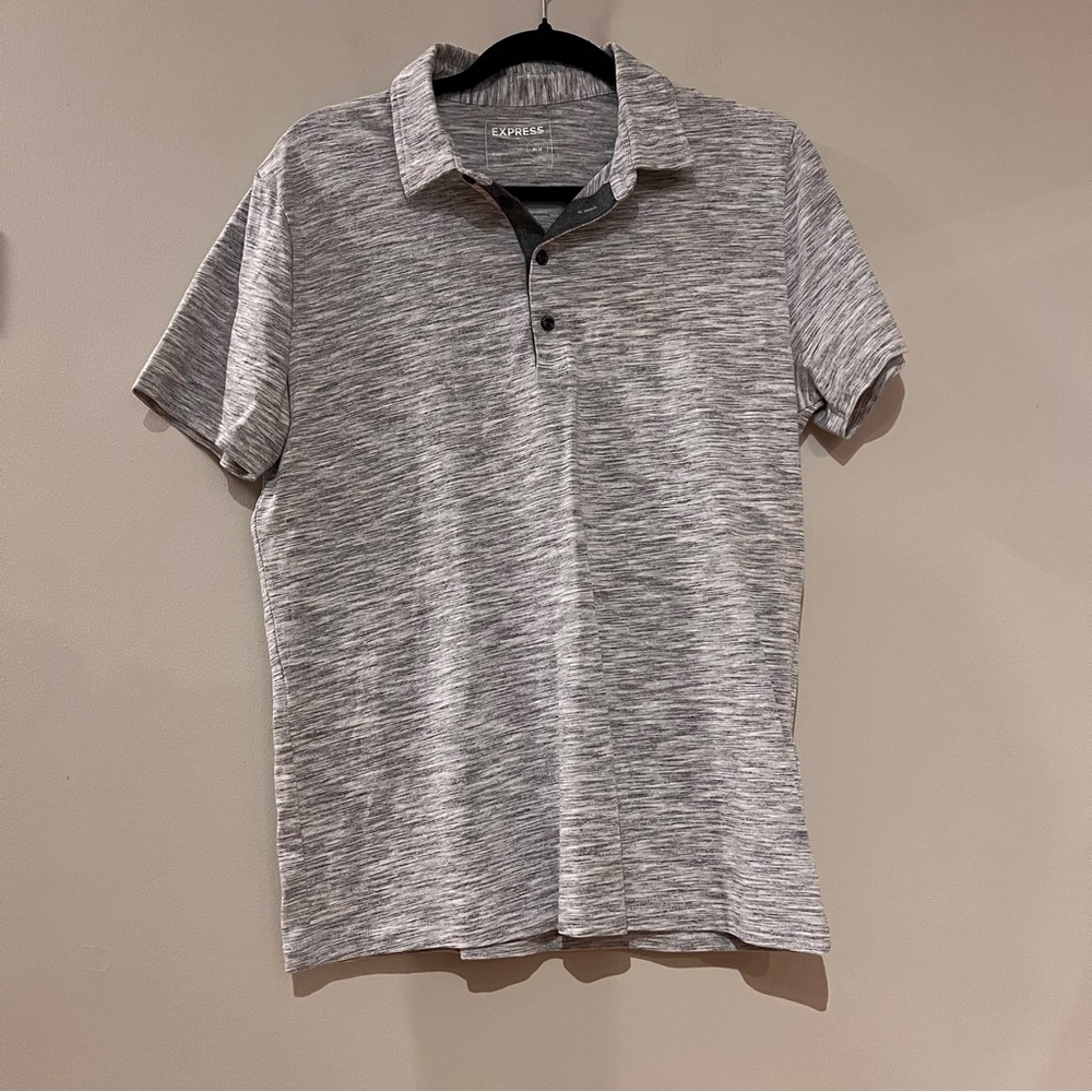 Express Men’s Gray Stretch Polo